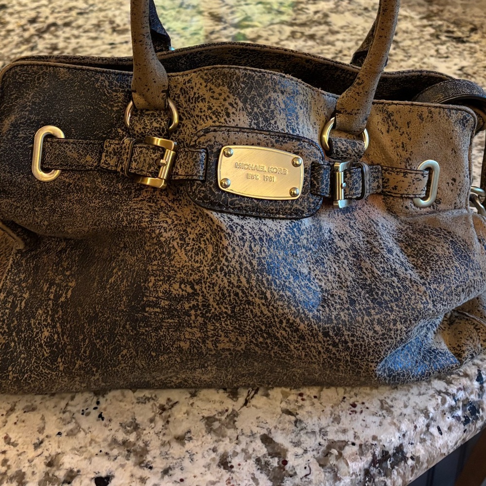 Michael Kors Vintage Distressed Brown Leather Bag
